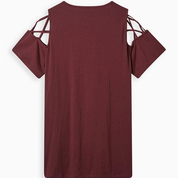 TORRID - THE EXORCIST LATTICE SLEEVE TOP HALLOWEEN TEE  - Plus Size 2X - Picture 2 of 5